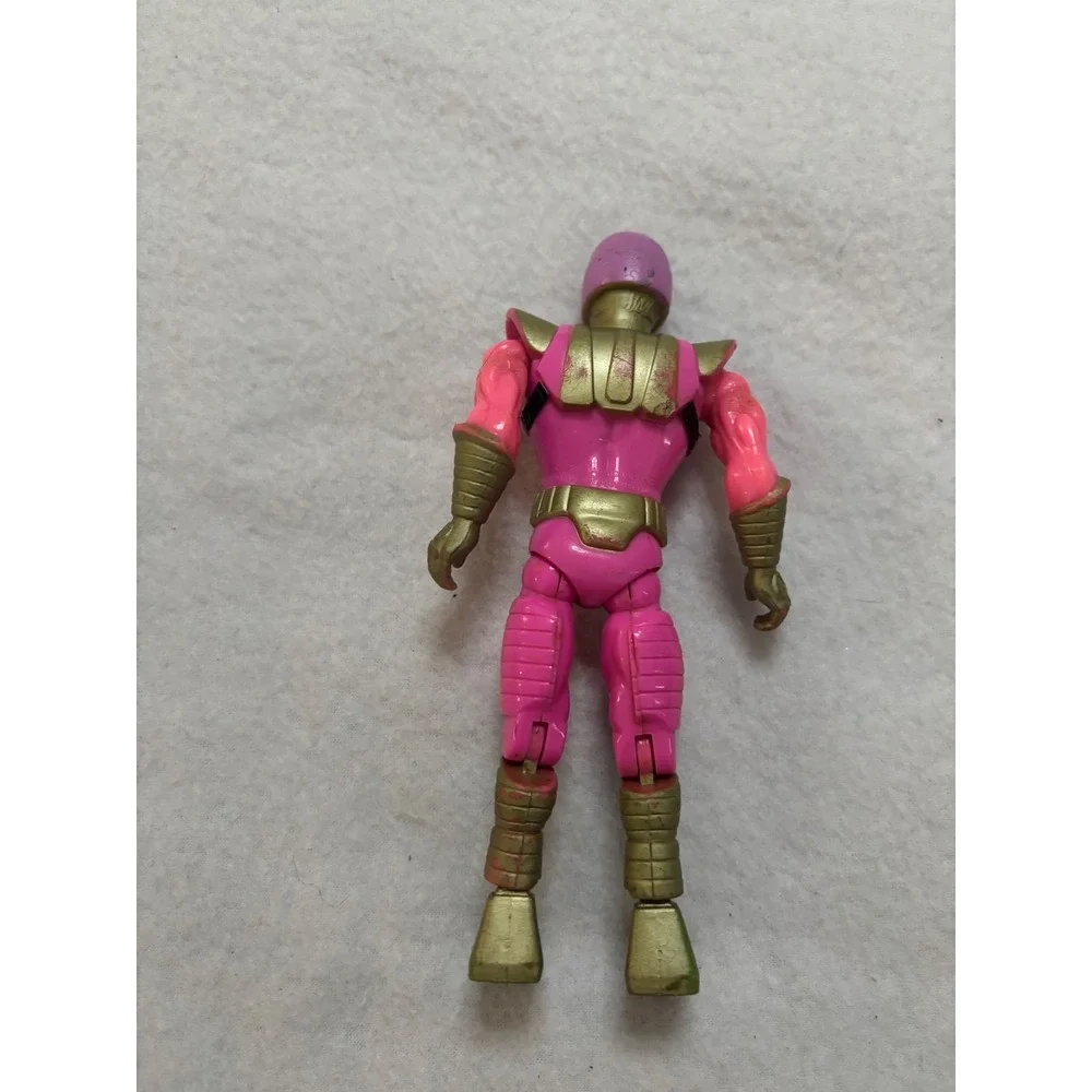 Vintage Pink Gold Robotic Warrior Action Figure Sci-Fi Superhero Toy 5.5 Inch